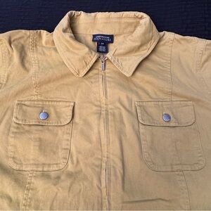 Jones New York Signature Long Women's Zipper Jacket Size 2X Zipper Cuffs Yellow